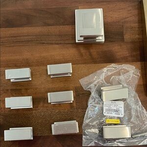 NEW! Restoration Hardware brushed nickel Metal Cabinet Handles and Robe Hook